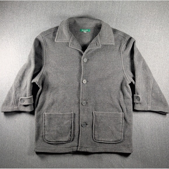 Giordano Jackets & Blazers - Boxy 90s Fleece Shacket w/ Pockets Gray Sz Medium Grunge Gorpcore Giordano Vtg